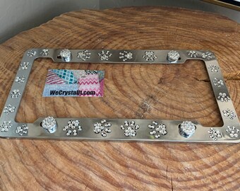 Dog Puppy Cat paw Paws Crystal Sparkle Auto Bling Rhinestone License Plate Frame with Swarovski Elements Made by WeCrystalIt