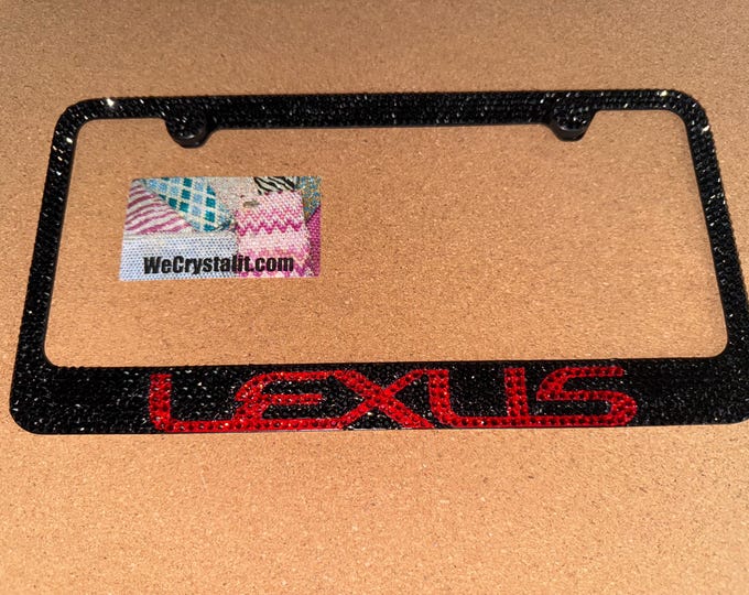 Lexus Crystal black and red Sparkle Auto Bling Rhinestone  License Plate Frame with Swarovski Elements Made by WeCrystalIt