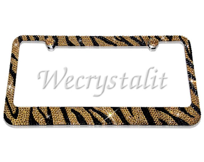 Zebra Lt Colorado Crystal Sparkle Auto Bling Rhinestone  License Plate Frame with Swarovski Elements Made by WeCrystalIt