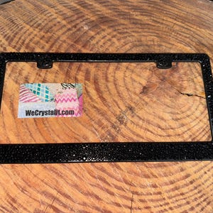 Jet Black Crystal on Black Frame Crystal Sparkle Auto Bling Rhinestone License Plate Frame with Swarovski Elements Made by WeCrystalIt