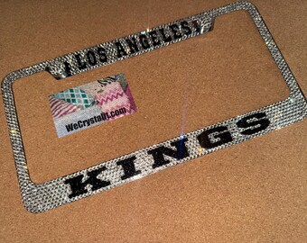LOS ANGELES KINGS Hockey Crystal Sparkle Auto Bling Rhinestone  License Plate Frame with Swarovski Elements Made by WeCrystalIt