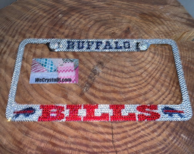 Buffalo Bills Crystal Sparkle Auto Bling Rhinestone  License Plate Frame with Swarovski Elements Made by WeCrystalIt