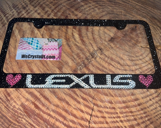 Lexus Crystal black and red Sparkle Auto Bling Rhinestone  License Plate Frame with Swarovski Elements Made by WeCrystalIt