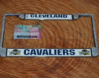 Cleveland License Crystal Cleveland Sport Silver Frame Sparkle Auto Bling Rhinestone Plate Frame with Swarovski Elements Made by WeCrystalIt