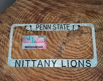 Penn State Nittany Lions Crystal Sparkle Auto Bling Rhinestone  License Plate Frame with Swarovski Elements Made by WeCrystalIt