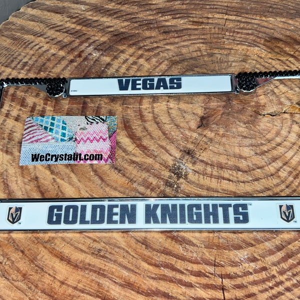 Vegas Golden Knights Rhinestone License Plate Frame Etsy