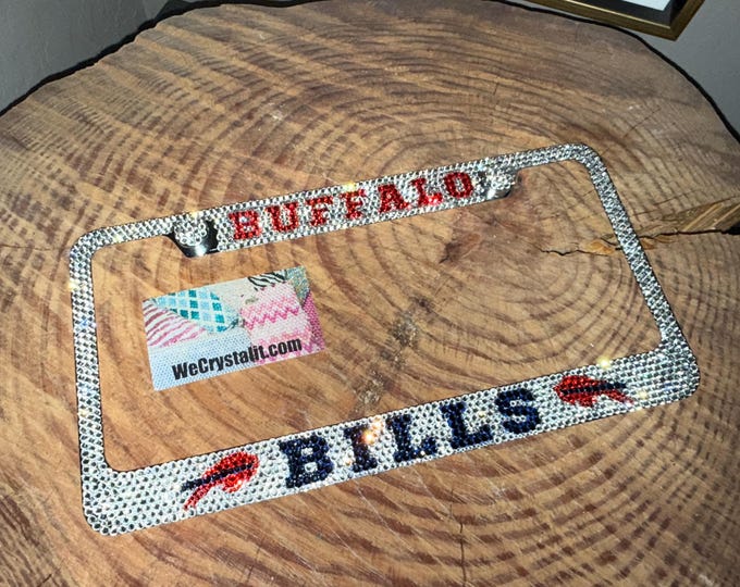 Buffalo Bills Crystal Sparkle Auto Bling Rhinestone  License Plate Frame with Swarovski Elements Made by WeCrystalIt