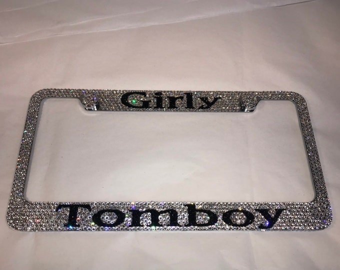 Girly Tomboy Crystal Sparkle Auto Bling Rhinestone  License Plate Frame with Swarovski Elements Made by WeCrystalIt