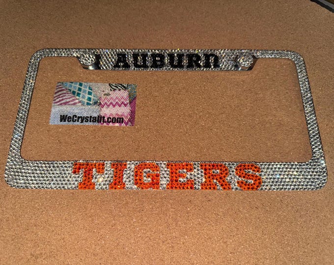 Auburn Tigers Crystal Sparkle Auto Bling Rhinestone  License Plate Frame with Swarovski Elements Made by WeCrystalIt