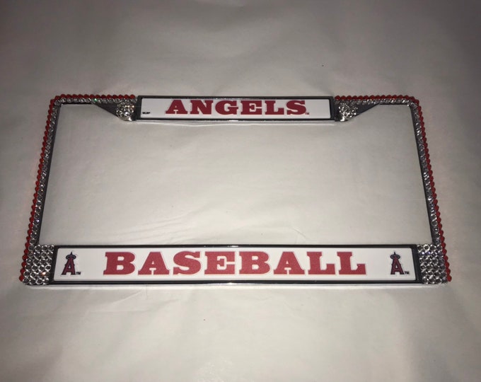 Anaheim Angels Los Angeles License Crystal Sport Frame Sparkle Auto Bling Rhinestone Plate Frame with Swarovski Elements by WeCrystalit