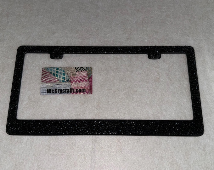 Jet Black Crystal on Black Frame Crystal Sparkle Auto Bling Rhinestone License Plate Frame with Swarovski Elements Made by WeCrystalIt