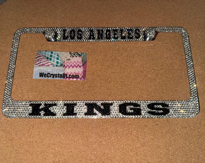 LOS ANGELES KINGS Hockey Crystal Sparkle Auto Bling Rhinestone  License Plate Frame with Swarovski Elements Made by WeCrystalIt