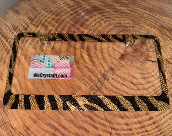 Zebra Lt Colorado Crystal Sparkle Auto Bling Rhinestone  License Plate Frame with Swarovski Elements Made by WeCrystalIt