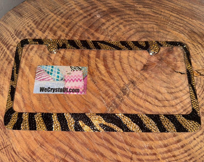 Zebra Lt Colorado Crystal Sparkle Auto Bling Rhinestone  License Plate Frame with Swarovski Elements Made by WeCrystalIt