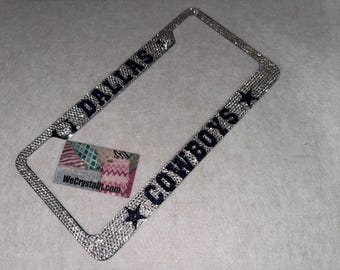 Dallas Cowboys Crystal Sparkle Auto Bling Rhinestone License Plate Frame with Swarovski Elements Made by WeCrystalIt