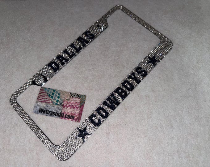 Dallas Cowboys Crystal Sparkle Auto Bling Rhinestone License Plate Frame with Swarovski Elements Made by WeCrystalIt