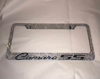 Camaro 55 Crystal Sparkle Auto Bling Rhinestone  License Plate Frame with Swarovski Elements Made by WeCrystalIt