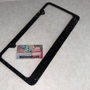 All Jet Black stone Crystal Sparkle Auto Bling Rhinestone  License Plate Frame with Swarovski Elements Made by WeCrystalIt