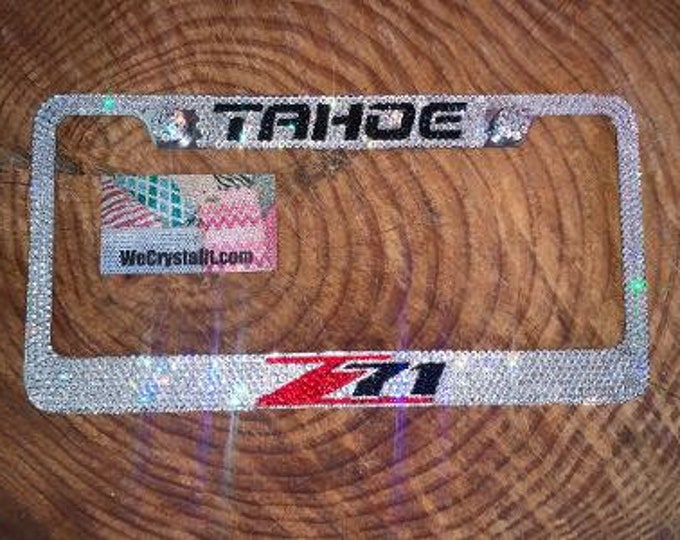 Tahoe z71 Crystal Sparkle Auto Bling Rhinestone  License Plate Frame with Swarovski Elements Made by WeCrystalIt