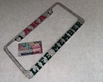 AKA Life Member  Crystal Sparkle Auto Bling Rhinestone  License Plate Frame with Swarovski Elements Made by WeCrystalIt