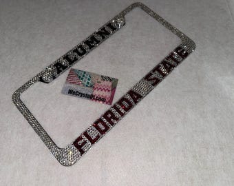 Florida St FSU Seminole's Car Frame   Chrome Metal Laser Cut License Plate Frame - View #4