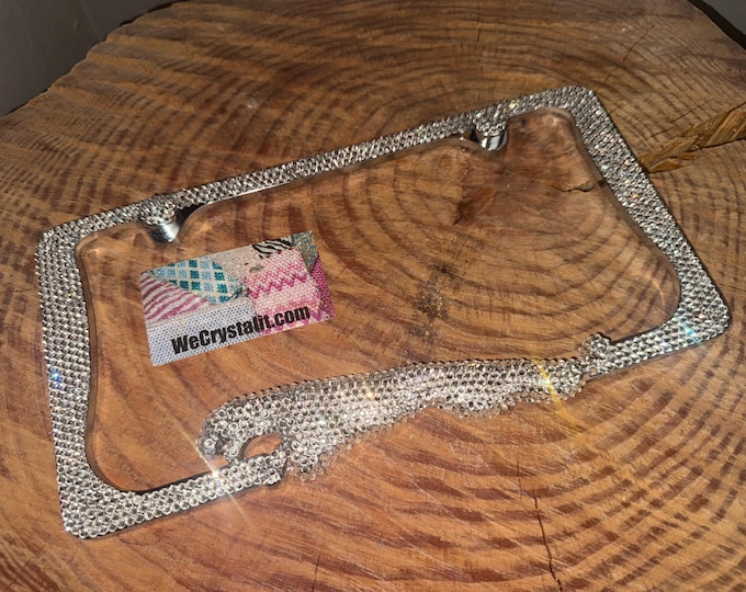 Jaguar Crystal  Sparkle Auto Bling Rhinestone  License Plate Frame with Swarovski Elements Made by WeCrystalIt