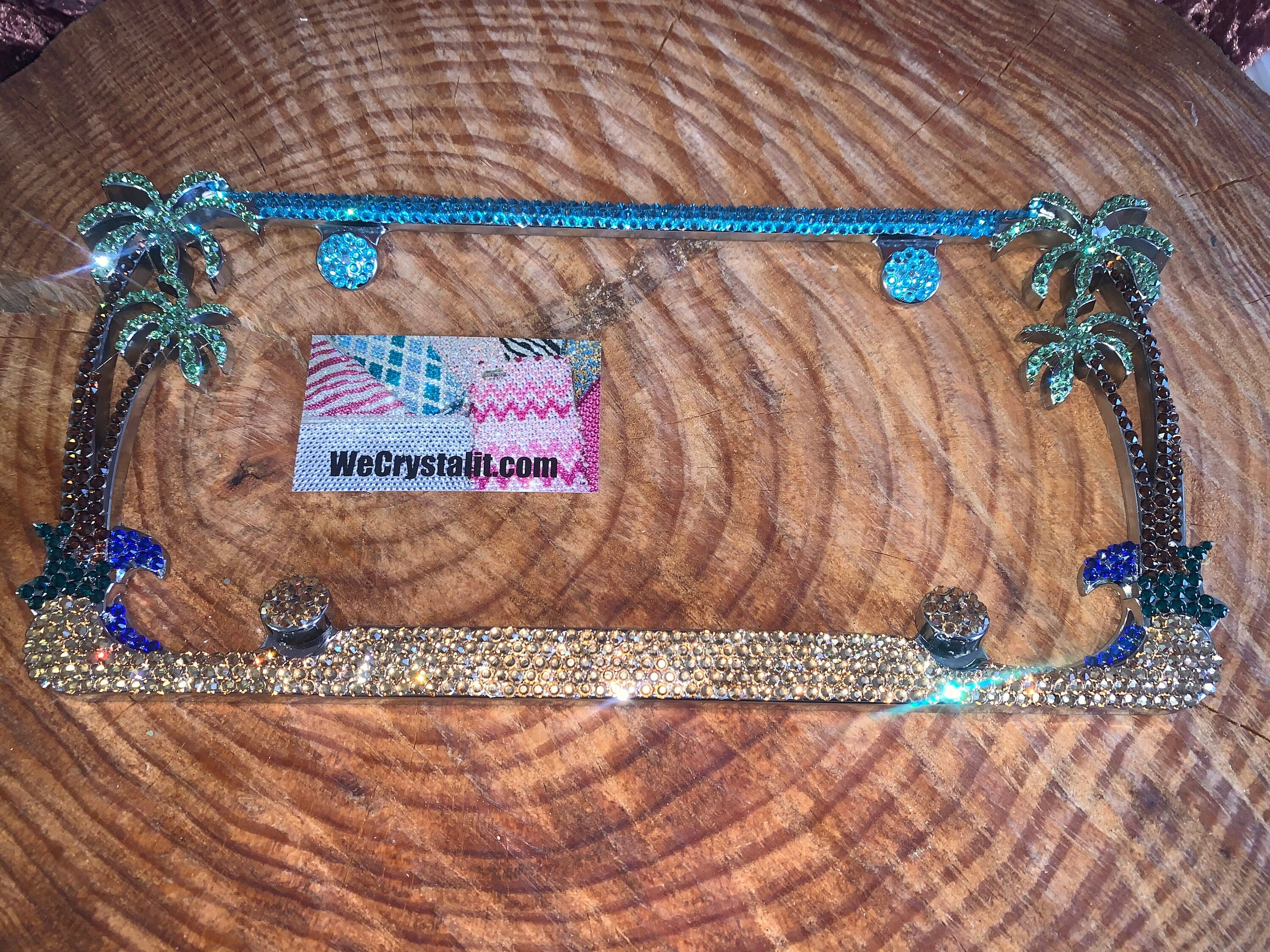 Classic Color Palm Tree Crystal Sparkle Auto Bling Rhinestone | Etsy