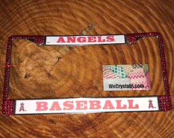 Anaheim Angels Los Angeles License Baseball Sport Frame Sparkle Auto Bling Rhinestone Plate Frame with Swarovski Elements by WeCrysta