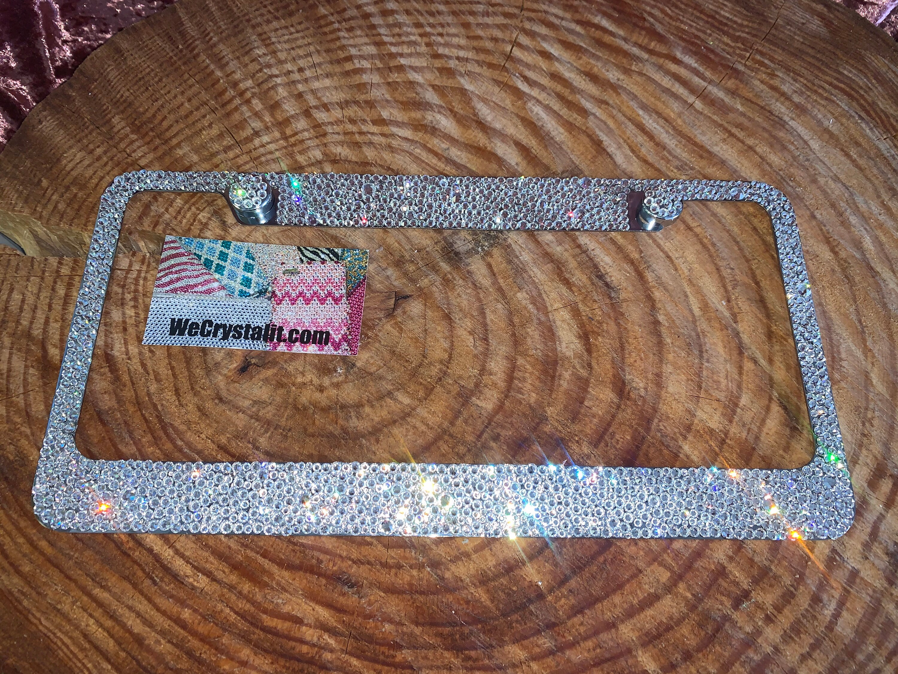 Clear Bumpie Swarovski Crystal Sparkle Auto Bling Rhinestone License Plate Frame Made with
