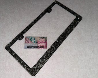 Black Diamond Bumpie Diamond Black Frame Crystal Auto Bling Rhinestone License Plate Frame with Swarovski Elements Made by WeCrystalIt