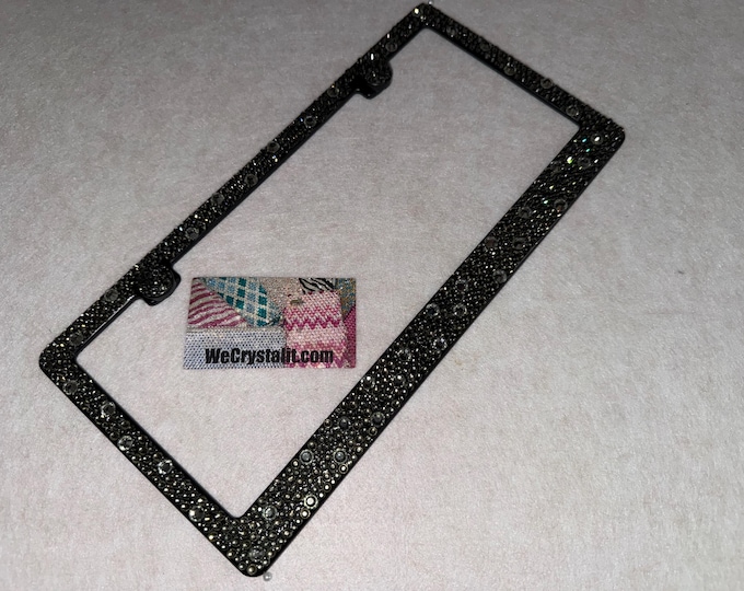 Black Diamond Bumpie Diamond Black Frame Crystal Auto Bling Rhinestone License Plate Frame with Swarovski Elements Made by WeCrystalIt