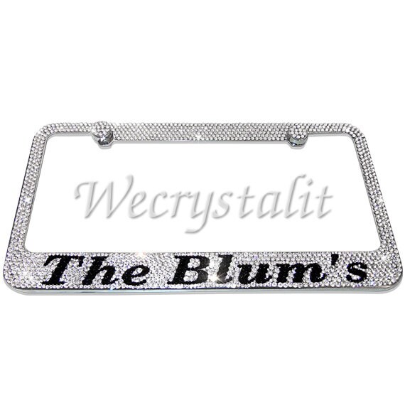 Denver Broncos Bling License Plate Frame Made With Swarovski Crystal