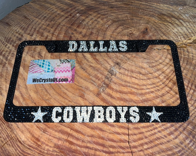 Dallas Cowboys Crystal Sparkle Auto Bling Rhinestone License Plate Frame with Swarovski Elements Made by WeCrystalIt