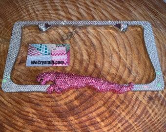Jaguar Crystal Sparkle Auto Bling Rhinestone  License Plate Frame with Swarovski Elements Made by WeCrystalIt