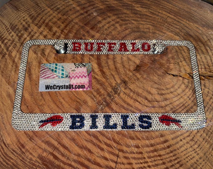 Buffalo Bills Crystal Sparkle Auto Bling Rhinestone  License Plate Frame with Swarovski Elements Made by WeCrystalIt