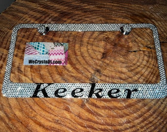 Keeper Crystal Sparkle Auto Bling Rhinestone  License Plate Frame with Swarovski Elements Made by WeCrystalIt