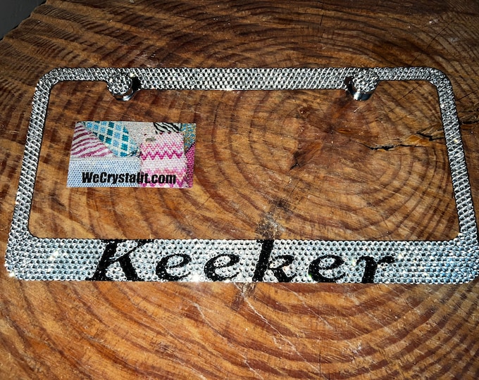 Keeper Crystal Sparkle Auto Bling Rhinestone  License Plate Frame with Swarovski Elements Made by WeCrystalIt