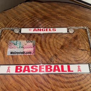 Anaheim Angels License Crystal Baseball Sport  Frame Sparkle Auto Bling Rhinestone  Plate Frame with Swarovski Elements Made by WeCrystalIt