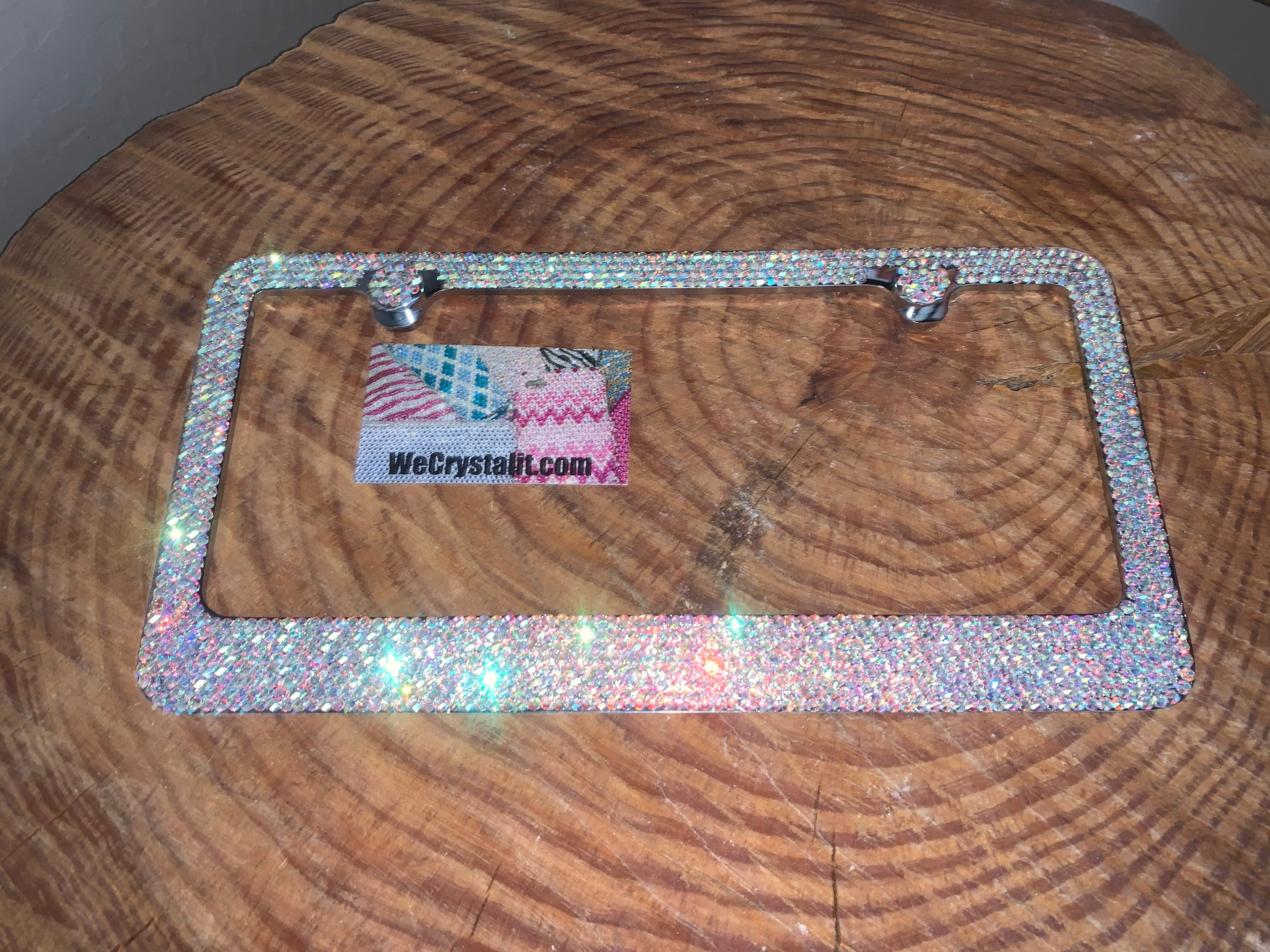 AB Crystal Sparkle Auto Bling Rhinestone License Plate Frame with Swarovski  Elements Made by WeCrystalIt