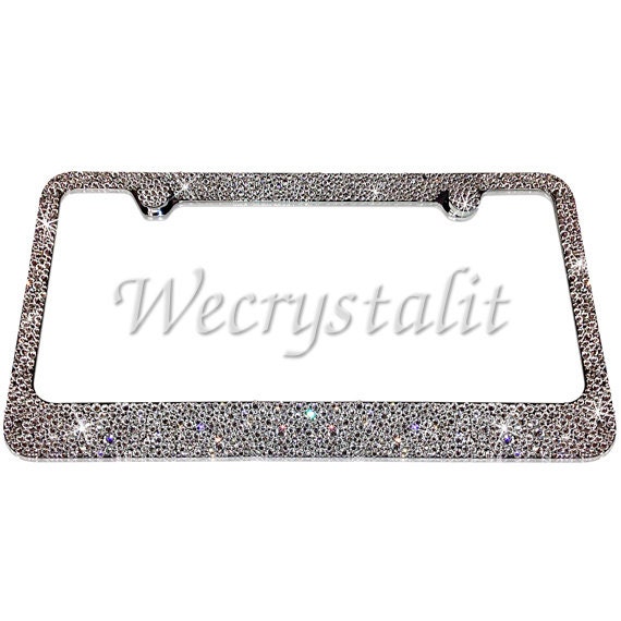Clear Bumpie Swarovski Crystal Sparkle Auto Bling Rhinestone License Plate Frame Made with
