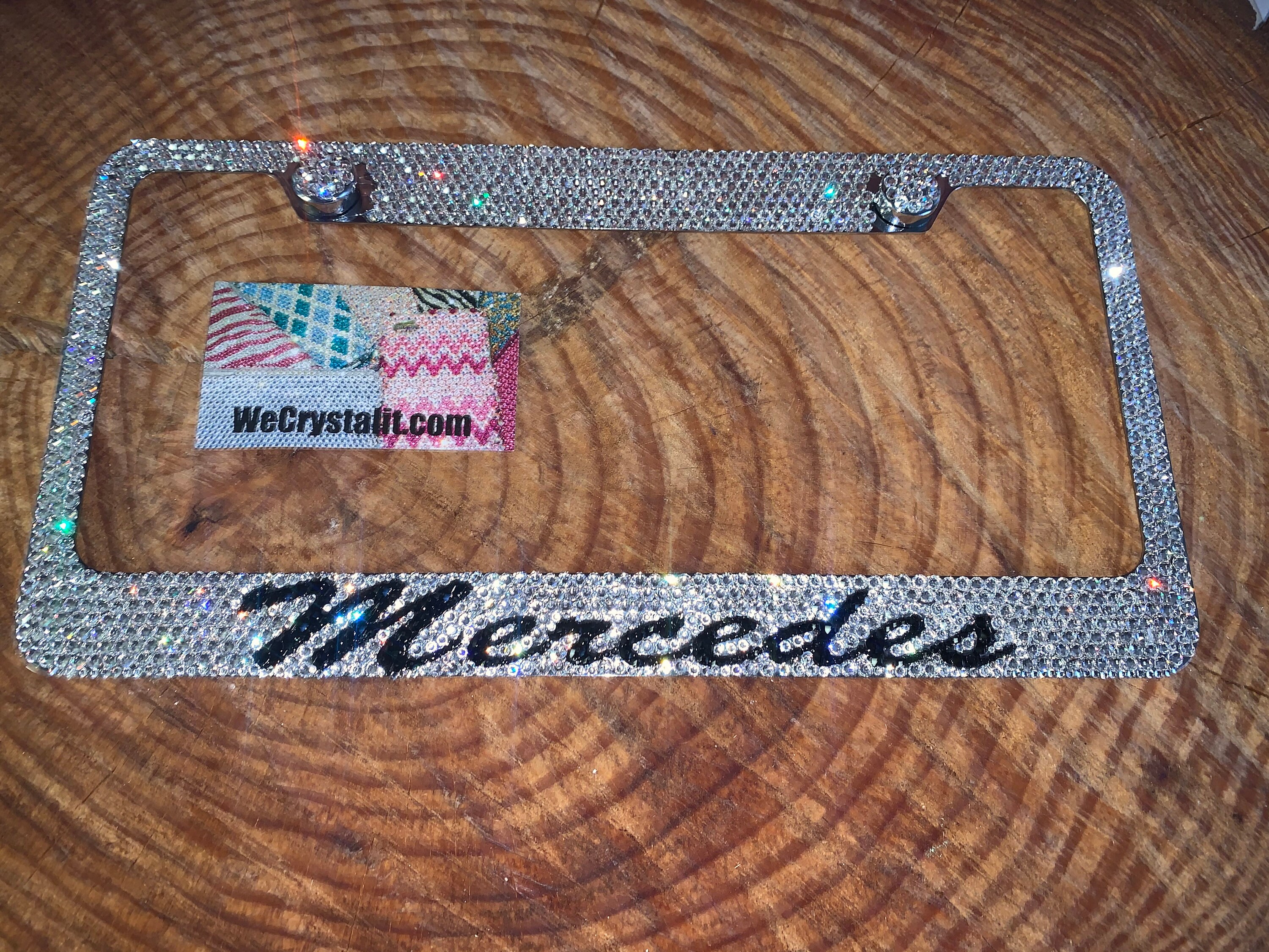 Mercedes Crystal Sparkle Auto Bling Rhinestone License Plate Frame with