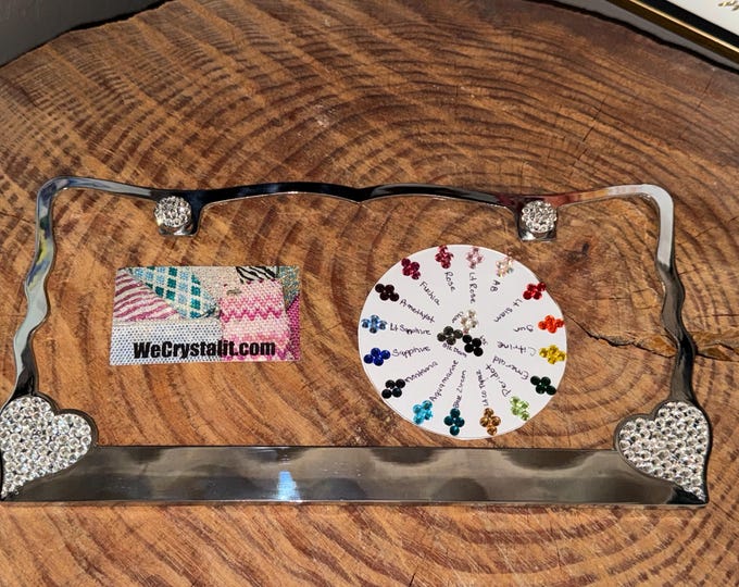 Heart Diamond U pick 19 color Silver Frame Crystal Sparkle Auto Bling Rhinestone License Plate Frame w/ Swarovski Elemnts by WeCrystalIt