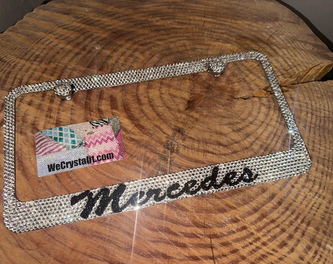 Mercedes Crystal Sparkle Auto Bling Rhinestone  License Plate Frame with Swarovski Elements Made by WeCrystalIt