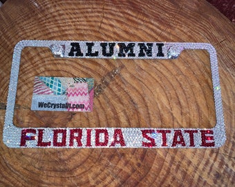 Florida State Alumni Crystal Sparkle Auto Bling Rhinestone  License Plate Frame with Swarovski Elements Made by WeCrystalIt