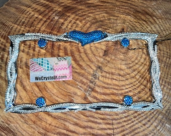 Rocker Heart Capri Crystal Sparkle Auto Bling Rhinestone  License Plate Frame with Swarovski Elements Made by WeCrystalIt