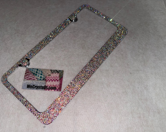 8 Row AB Bumpie Multi Sized Crystal Sparkle Auto Bling Rhinestone  License Plate Frame with Swarovski Elements Made by WeCrystalIt