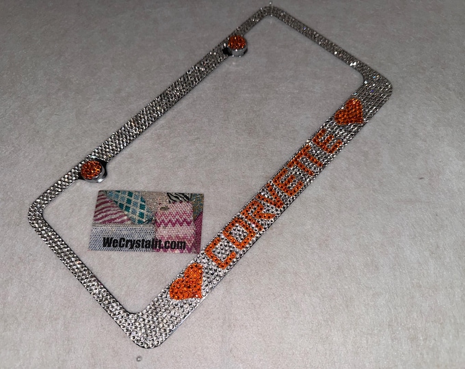 Corvette Crystal Sparkle Auto Bling Rhinestone  License Plate Frame with Swarovski Elements Made by WeCrystalIt