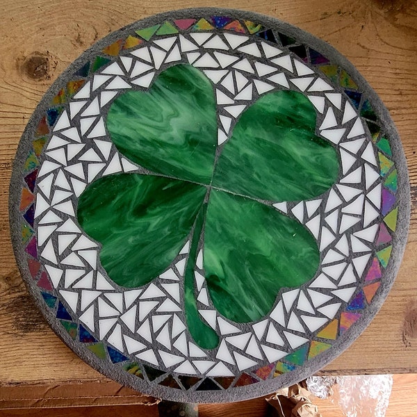 Shamrock Mosaic Garden Stone