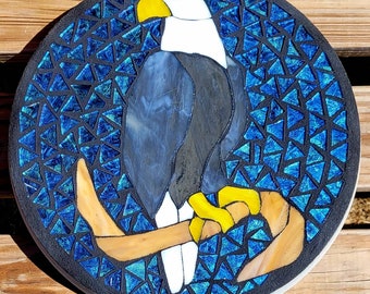 Bald Eagle mosaic garden stone