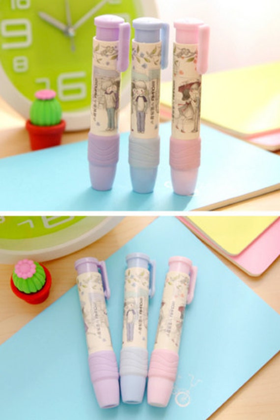 Eraser Korean Pencil style Eraser 2pcs Automatic Eraser Etsy